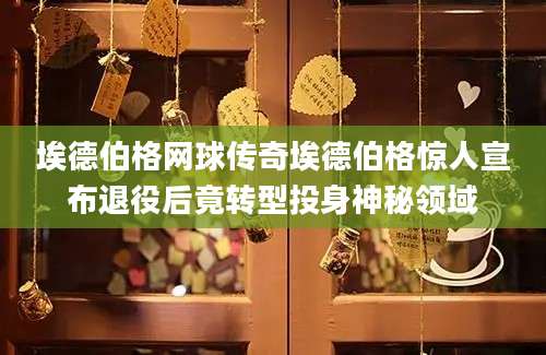 埃德伯格网球传奇埃德伯格惊人宣布退役后竟转型投身神秘领域