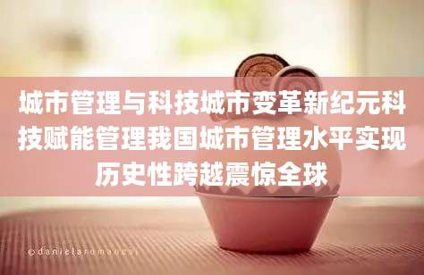 城市管理与科技城市变革新纪元科技赋能管理我国城市管理水平实现历史性跨越震惊全球