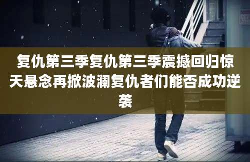 复仇第三季复仇第三季震撼回归惊天悬念再掀波澜复仇者们能否成功逆袭