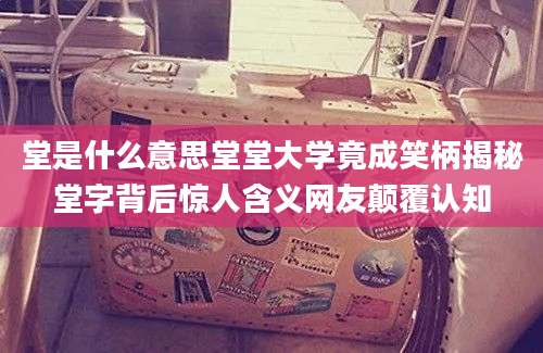 堂是什么意思堂堂大学竟成笑柄揭秘堂字背后惊人含义网友颠覆认知