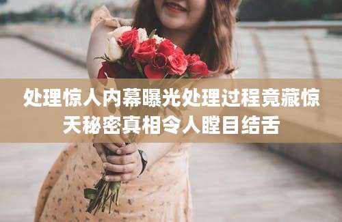 处理惊人内幕曝光处理过程竟藏惊天秘密真相令人瞠目结舌
