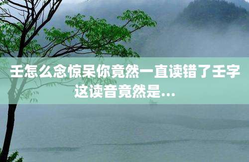 壬怎么念惊呆你竟然一直读错了壬字这读音竟然是...