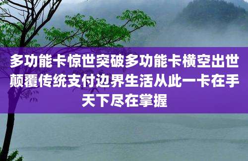 多功能卡惊世突破多功能卡横空出世颠覆传统支付边界生活从此一卡在手天下尽在掌握
