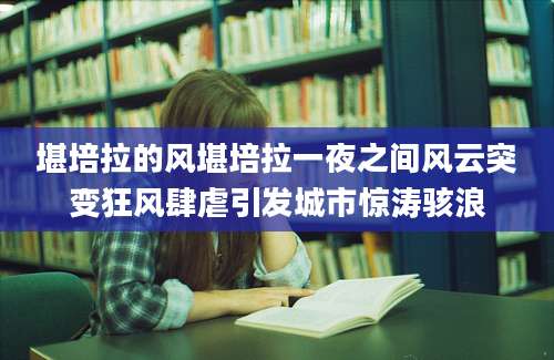 堪培拉的风堪培拉一夜之间风云突变狂风肆虐引发城市惊涛骇浪