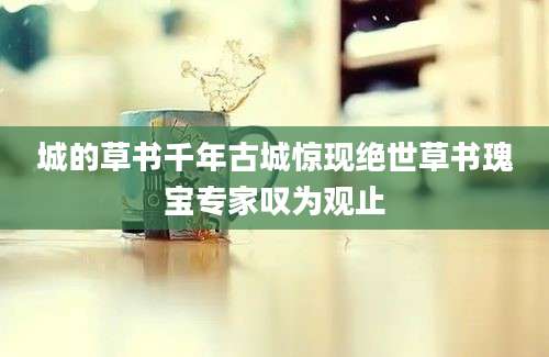 城的草书千年古城惊现绝世草书瑰宝专家叹为观止