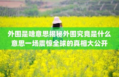 外围是啥意思揭秘外围究竟是什么意思一场震惊全球的真相大公开