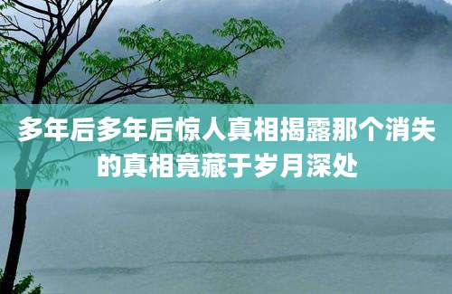多年后多年后惊人真相揭露那个消失的真相竟藏于岁月深处