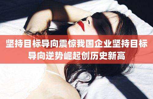 坚持目标导向震惊我国企业坚持目标导向逆势崛起创历史新高
