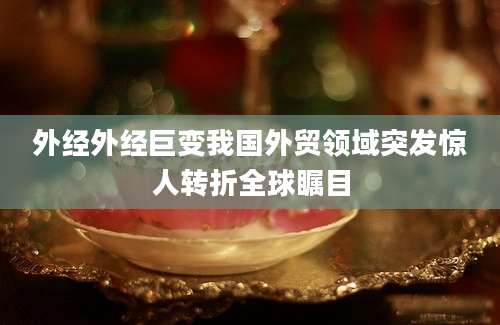 外经外经巨变我国外贸领域突发惊人转折全球瞩目