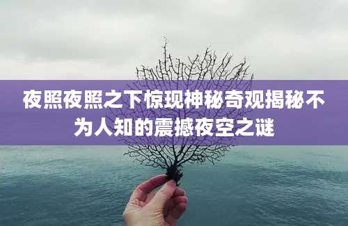 夜照夜照之下惊现神秘奇观揭秘不为人知的震撼夜空之谜