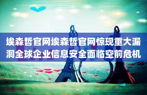 埃森哲官网埃森哲官网惊现重大漏洞全球企业信息安全面临空前危机