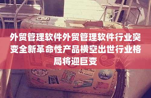 外贸管理软件外贸管理软件行业突变全新革命性产品横空出世行业格局将迎巨变