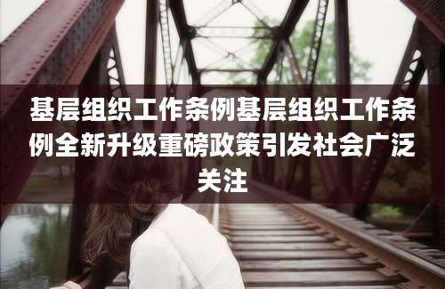 基层组织工作条例基层组织工作条例全新升级重磅政策引发社会广泛关注