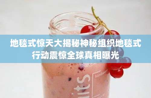 地毯式惊天大揭秘神秘组织地毯式行动震惊全球真相曝光