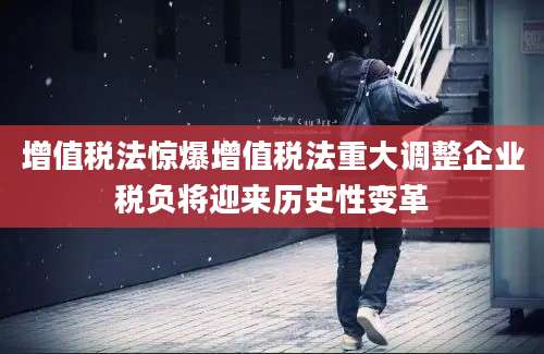 增值税法惊爆增值税法重大调整企业税负将迎来历史性变革
