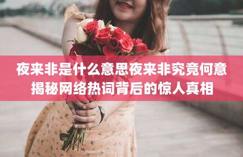 夜来非是什么意思夜来非究竟何意揭秘网络热词背后的惊人真相