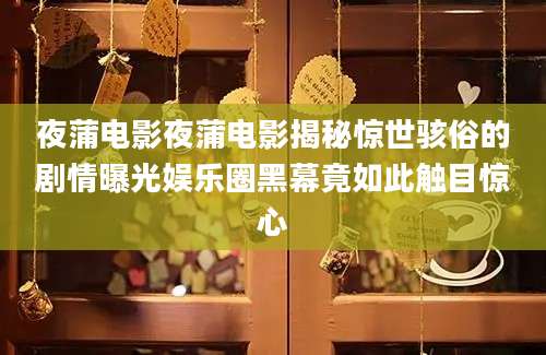 夜蒲电影夜蒲电影揭秘惊世骇俗的剧情曝光娱乐圈黑幕竟如此触目惊心