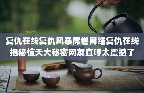 复仇在线复仇风暴席卷网络复仇在线揭秘惊天大秘密网友直呼太震撼了