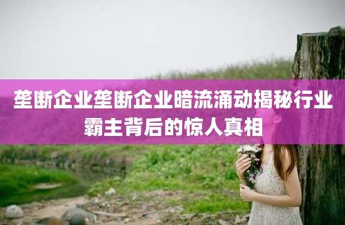 垄断企业垄断企业暗流涌动揭秘行业霸主背后的惊人真相