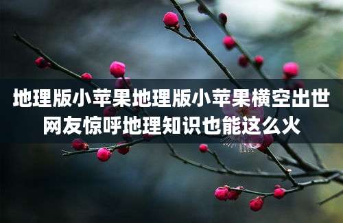 地理版小苹果地理版小苹果横空出世网友惊呼地理知识也能这么火