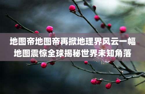 地图帝地图帝再掀地理界风云一幅地图震惊全球揭秘世界未知角落