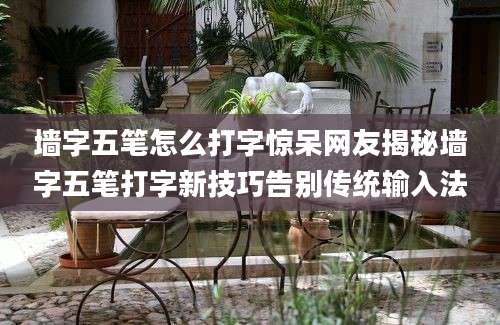 墙字五笔怎么打字惊呆网友揭秘墙字五笔打字新技巧告别传统输入法