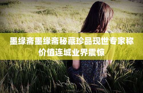 墨缘斋墨缘斋秘藏珍品现世专家称价值连城业界震惊