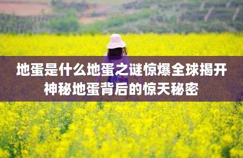 地蛋是什么地蛋之谜惊爆全球揭开神秘地蛋背后的惊天秘密