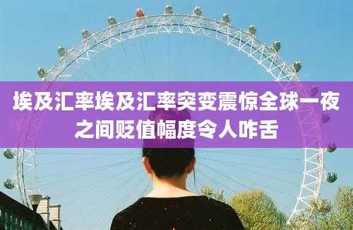 埃及汇率埃及汇率突变震惊全球一夜之间贬值幅度令人咋舌