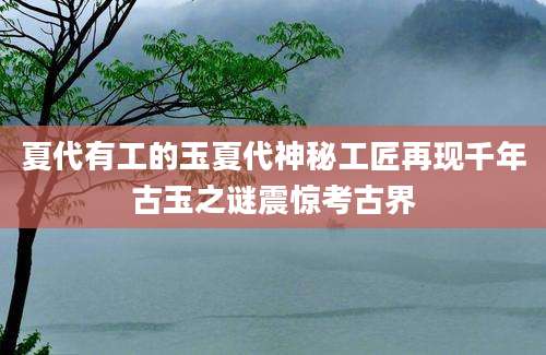 夏代有工的玉夏代神秘工匠再现千年古玉之谜震惊考古界