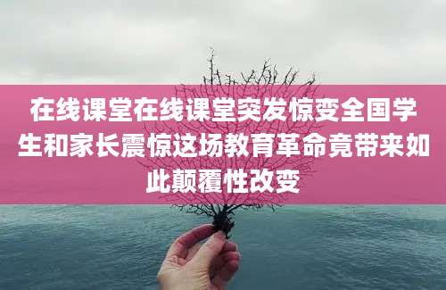 在线课堂在线课堂突发惊变全国学生和家长震惊这场教育革命竟带来如此颠覆性改变