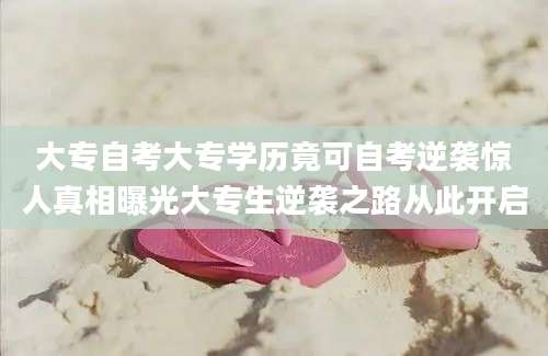 大专自考大专学历竟可自考逆袭惊人真相曝光大专生逆袭之路从此开启