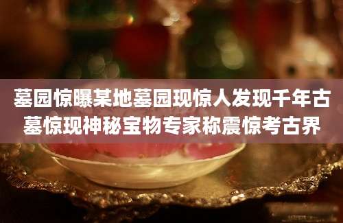 墓园惊曝某地墓园现惊人发现千年古墓惊现神秘宝物专家称震惊考古界