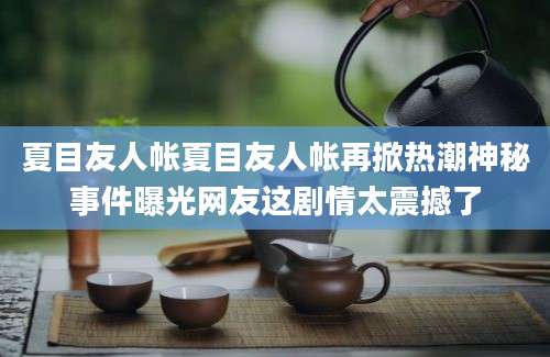 夏目友人帐夏目友人帐再掀热潮神秘事件曝光网友这剧情太震撼了