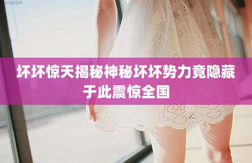 坏坏惊天揭秘神秘坏坏势力竟隐藏于此震惊全国