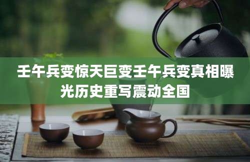 壬午兵变惊天巨变壬午兵变真相曝光历史重写震动全国