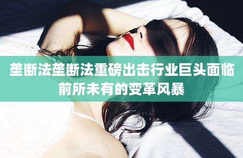垄断法垄断法重磅出击行业巨头面临前所未有的变革风暴