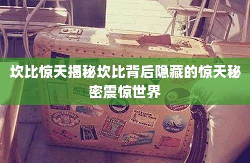 坎比惊天揭秘坎比背后隐藏的惊天秘密震惊世界