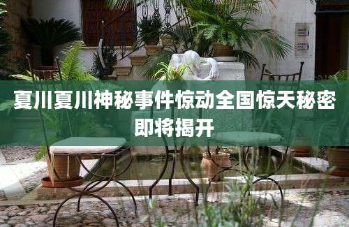 夏川夏川神秘事件惊动全国惊天秘密即将揭开