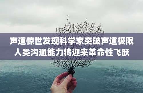 声道惊世发现科学家突破声道极限人类沟通能力将迎来革命性飞跃