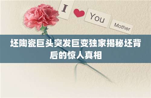 坯陶瓷巨头突发巨变独家揭秘坯背后的惊人真相