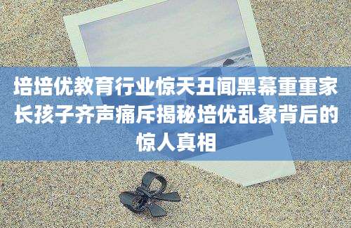 培培优教育行业惊天丑闻黑幕重重家长孩子齐声痛斥揭秘培优乱象背后的惊人真相