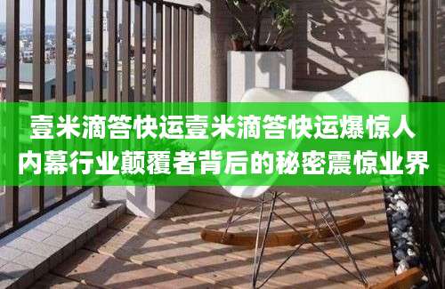 壹米滴答快运壹米滴答快运爆惊人内幕行业颠覆者背后的秘密震惊业界