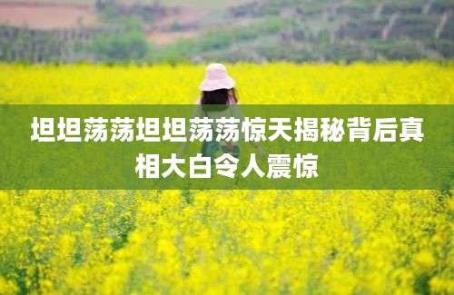 坦坦荡荡坦坦荡荡惊天揭秘背后真相大白令人震惊