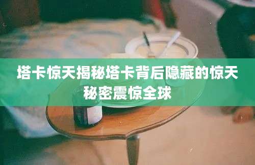 塔卡惊天揭秘塔卡背后隐藏的惊天秘密震惊全球