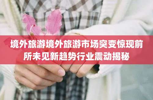 境外旅游境外旅游市场突变惊现前所未见新趋势行业震动揭秘