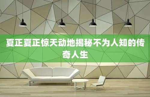 夏正夏正惊天动地揭秘不为人知的传奇人生